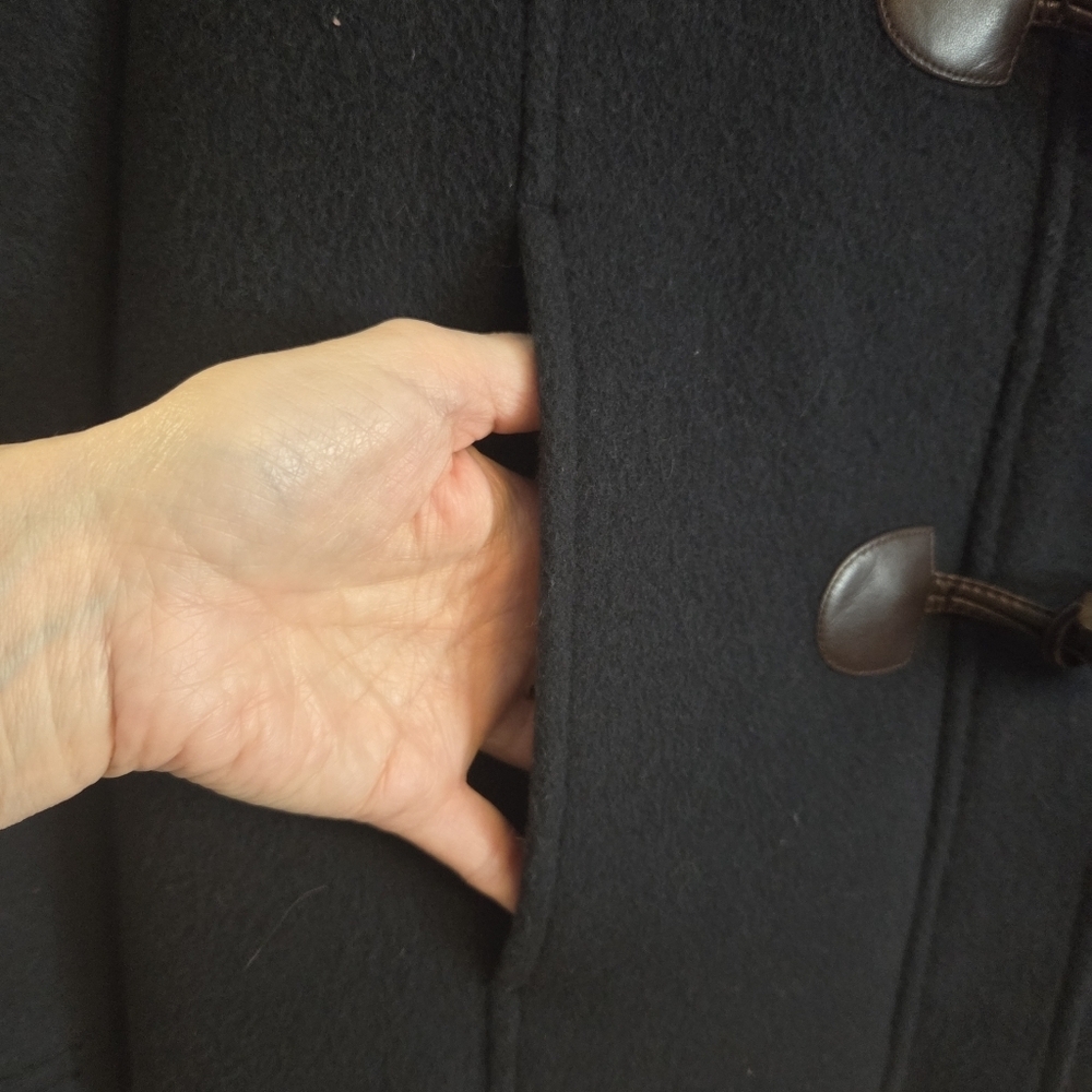 L.L. BEAN Lambswool Thinsulate Navy Duffel Toggle Coat Size 14 Petite - Picture 6 of 12